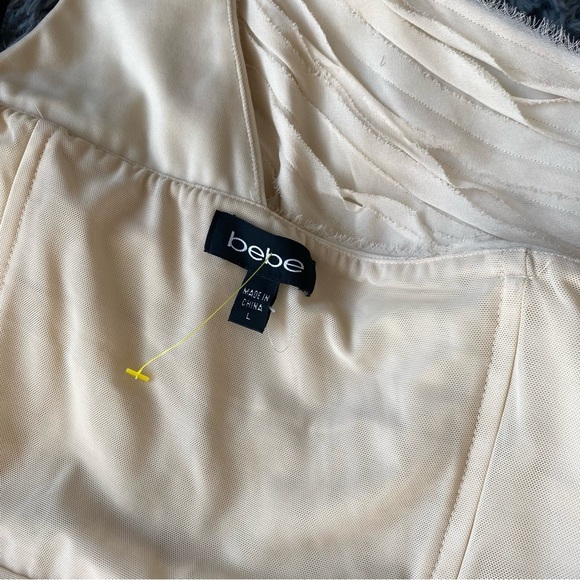 Bebe,One shoulder mini dress,Large,white/Neo yellow - Picture 7 of 7